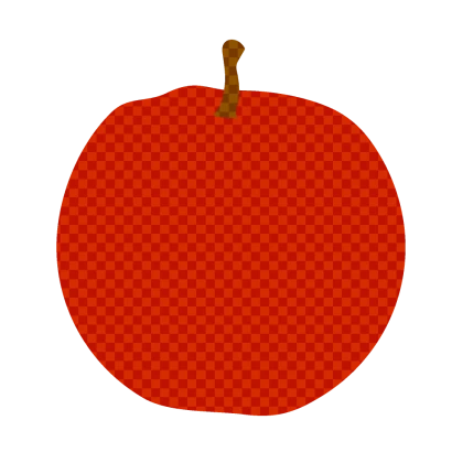 りんご（チェック柄）のイラスト