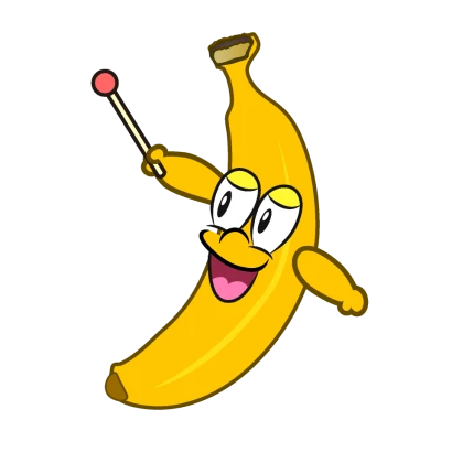 説明するバナナキャラのイラスト