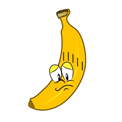 悩むバナナキャラのイラスト