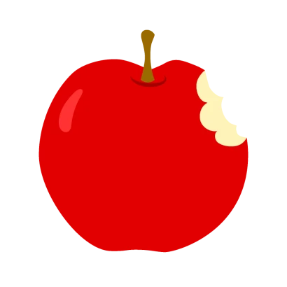 かじったリンゴのイラスト