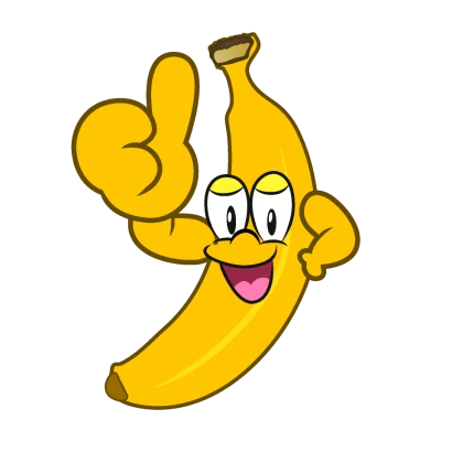 いいねするバナナキャラのイラスト