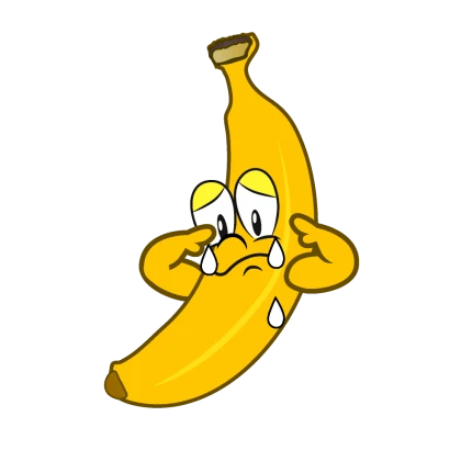 泣くバナナキャラのイラスト