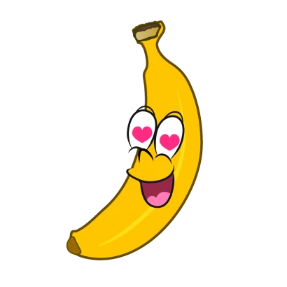ラブラブのバナナキャラのイラスト