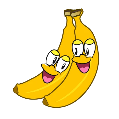 仲良しバナナキャラのイラスト