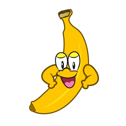 自信満々のバナナキャラのイラスト