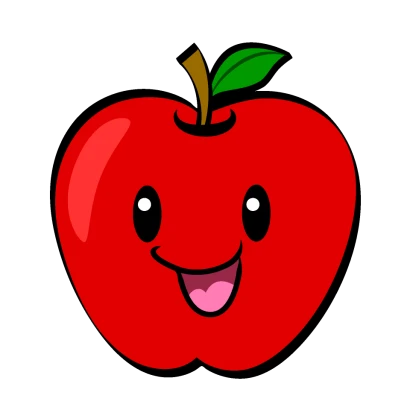 笑顔のリンゴのイラスト
