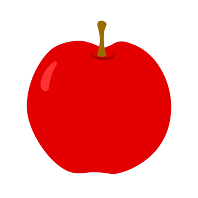 シンプルな赤りんごのイラスト