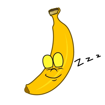 寝るバナナキャラのイラスト