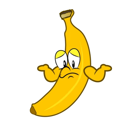お手上げのバナナキャラのイラスト