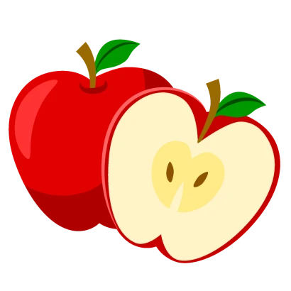 切った赤リンゴのイラスト