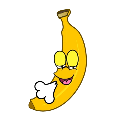 リラックスするバナナキャラのイラスト