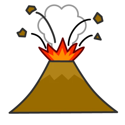噴火する山のイラスト