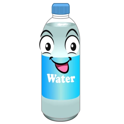 水ペットボトルキャラクターのイラスト