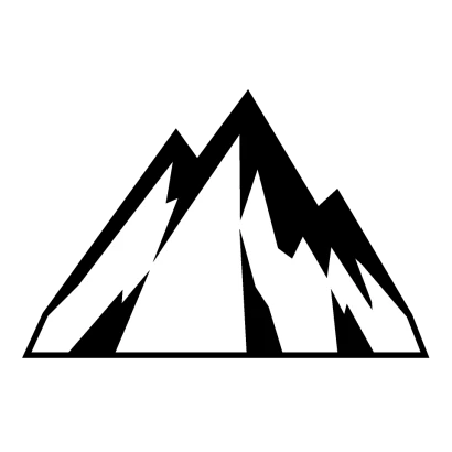 山脈（白黒）のイラスト