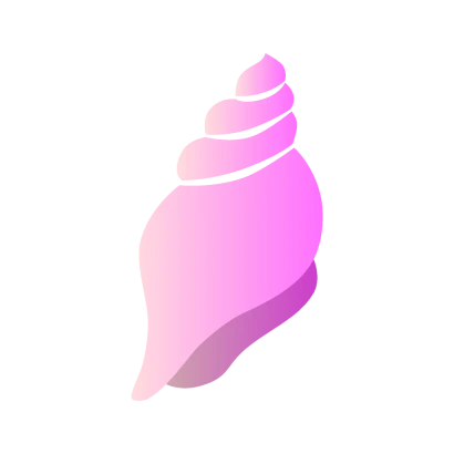 ピンク巻き貝殻シルエットのイラスト