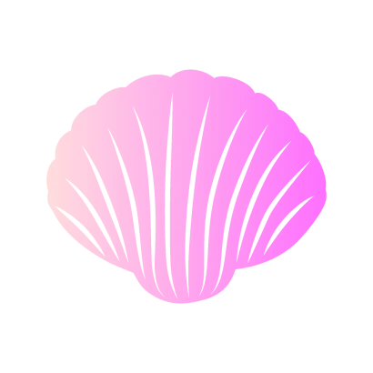 ピンク二枚貝殻シルエットのイラスト