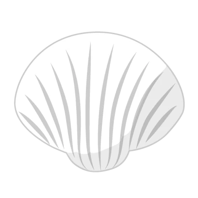 白色二枚貝の貝殻のイラスト