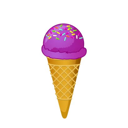 パープルアイスクリーム（チョコスプレー）のイラスト