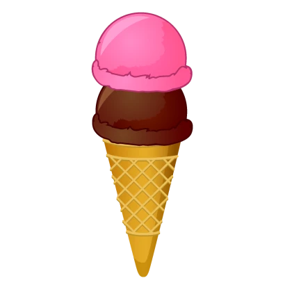 ピンクとチョコのアイスクリームのイラスト