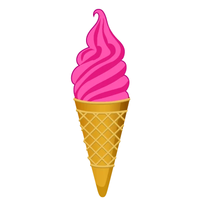 ピンクソフトクリームのイラスト