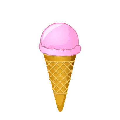 ストロベリーアイスクリームのイラスト