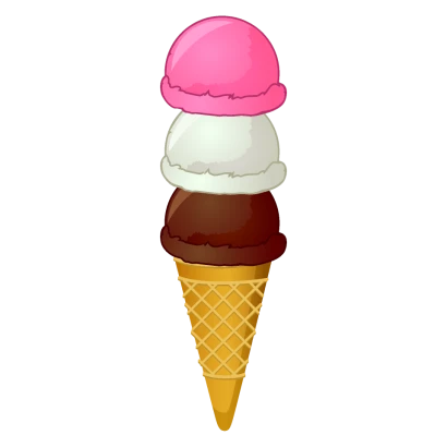 トリプルアイスクリームのイラスト