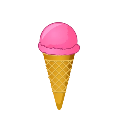 ピンクアイスクリームのイラスト