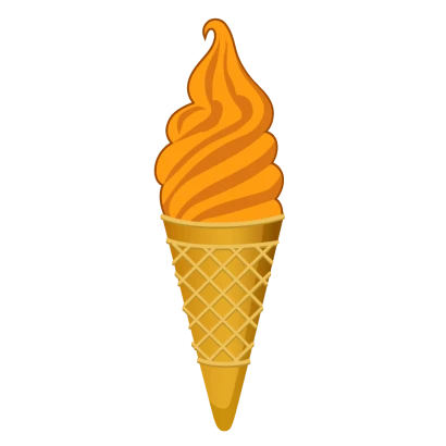 オレンジソフトクリームのイラスト
