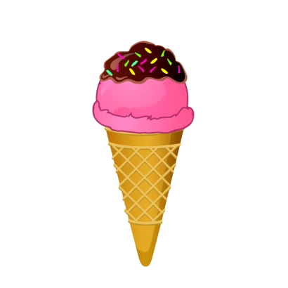 チョコピンクアイスクリームのイラスト