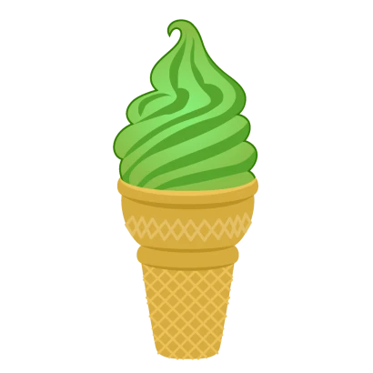 グリーンソフトクリームのイラスト