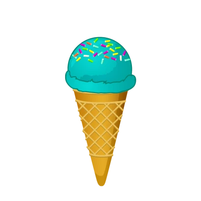 マリンブルーアイスクリーム（チョコスプレー）のイラスト
