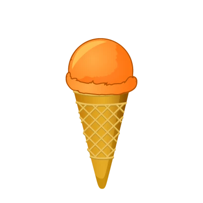 オレンジアイスクリームのイラスト