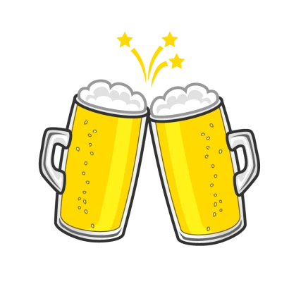 ビールジョッキで乾杯！のイラスト