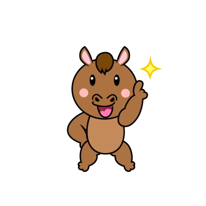 ポーズする馬キャラのイラスト