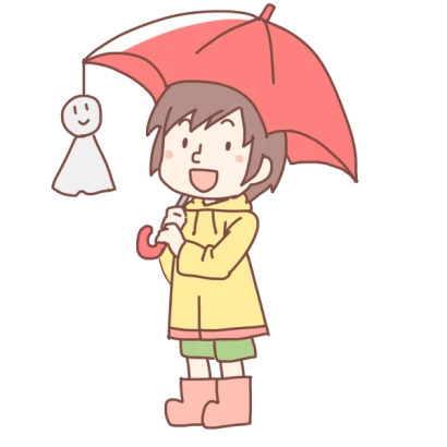赤い傘をさした女の子